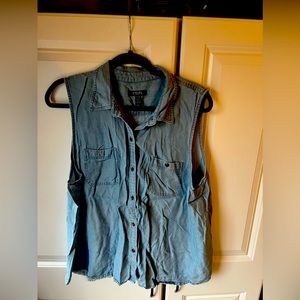 Chaps XXl denim sleeveless button up